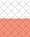 Social Media icon symbols seamless pattern. Love web communication concept, heart, arrow, at signs. White or pink easy Royalty Free Stock Photo