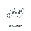 Social Media icon thin line style. Symbol from online marketing icons collection. Outline social media icon for web Royalty Free Stock Photo