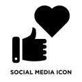 Social media icon vector isolated on white background, logo concept of Social media sign on transparent background, black filled Royalty Free Stock Photo