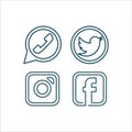 Social media Icon Vector Line Art