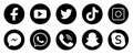 Social media icons. Black colored icon set illustration