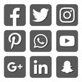 Social media icons black Royalty Free Stock Photo