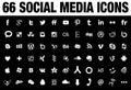66 Social Media Icons black Royalty Free Stock Photo