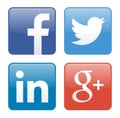 Social media icons. Buttons collection in vector. Royalty Free Stock Photo