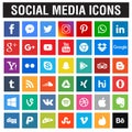 Social media icons collection Royalty Free Stock Photo