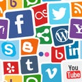 Social Media Icons Colorful Background