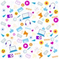 Social Media Icons Communication Symbol Pattern Royalty Free Stock Photo