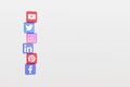 social media icons composition work empty writing space, background social media