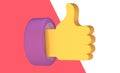Social media icons 3d render. Like heart illustration social media notification