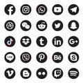 Social media icons. Facebook, Instagram, Twitter, Youtube, Pinterest, Behance, Vimeo, Google, Skype, Viber, TikTok, Whatsapp,