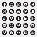 Social media icons. Facebook, Instagram, Twitter, Youtube, Pinterest, Behance, Vimeo, Google, Skype, Viber, TikTok, Whatsapp,