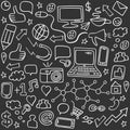 Social media icons hand drawn with a chalk Royalty Free Stock Photo