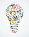 Social media icons isolated idea light bulb EPS10 Royalty Free Stock Photo