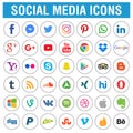 Social media icons pack round Royalty Free Stock Photo