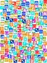 Social media icons seamless pattern background Royalty Free Stock Photo