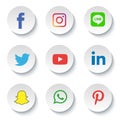 Social media icons set Logo Vector Illustrator Background