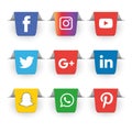 Social media icons set Logo Vector Illustrator Royalty Free Stock Photo