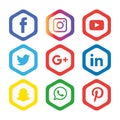 Social media icons set Logo Vector Illustrator Royalty Free Stock Photo