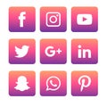 Social media icons set Logo Vector Illustrator Royalty Free Stock Photo