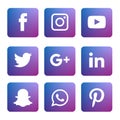 Social media icons set Logo Vector Illustrator Royalty Free Stock Photo