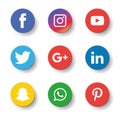 Social media icons set Logo Vector Illustrator