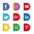 Social media icons set Logo Vector Illustrator Royalty Free Stock Photo