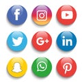 Social media icons set Logo Vector Illustrator Royalty Free Stock Photo