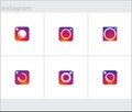 Social Media Icons set, photo camera instagram Royalty Free Stock Photo