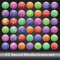 Social Media Icons set.Round volume button