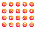 Social media icons. Set of Share network, Social links and Rating icons. Vector