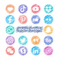 Social media icons vector set logos Royalty Free Stock Photo