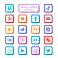 Social media icons vector set logos Royalty Free Stock Photo