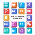 Social media icons vector set logos Royalty Free Stock Photo