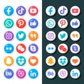 Social media icons vector set logos Royalty Free Stock Photo