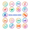 Social media icons vector set logos Royalty Free Stock Photo