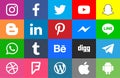 Social media rounded and colorfull Royalty Free Stock Photo