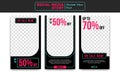 Social media instagram story vector template design midnight sale discount promotion with neon pink and blue modern style