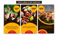 Social Media Instagram Stroy design template for food restaurant bistro grill barbeque or satay in round orange and black color