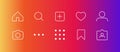 Social media interface set buttons Royalty Free Stock Photo