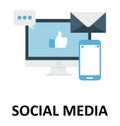 Social Media Isolated Color Vector Illustration Icon