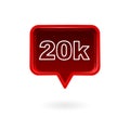 Social media 20k symbol Royalty Free Stock Photo