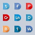 Social media labels Royalty Free Stock Photo