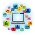 Social Media Laptop Royalty Free Stock Photo