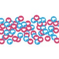 Social media like and heart symbol center Royalty Free Stock Photo