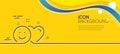 Social media like line icon. Heart, smile sign. Minimal line yellow banner. Vector