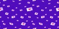 Social media likes and hearts flying down seamless pattern Royalty Free Stock Photo