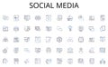 Social media line icons collection. Freelance, Contractor, Self-employed, Independent, Consultant, Entrepreneur