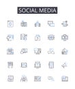Social media line icons collection. Scribble, Jotting, Memo, Reminders, Memoir, Notebook, Reminder vector and linear