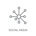 Social media linear icon. Modern outline Social media logo conce