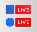 Social media Live button. Streaming blue icon. Bradcarting sign. Vector illustration Royalty Free Stock Photo